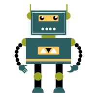 cute robot in flat design style illustration png