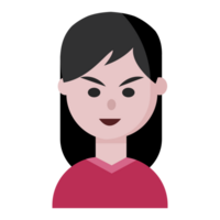 cute female character illustration in flat design png