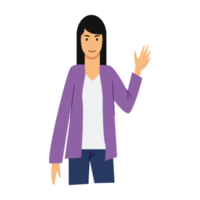 linda ilustración de personaje femenino en diseño plano png