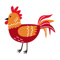 gallo en lindo diseño de ilustración de personaje animal png