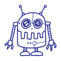 illustration de personnage de robot mignon design dessiné à la main png