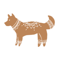 illustration of dog in Scandinavian hand drawn style design png