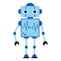 cute robot in hand drawn illustration design png