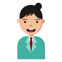 cute female character illustration in flat design png