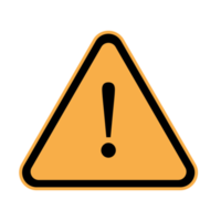 advertencia en símbolo y signo de triángulo png