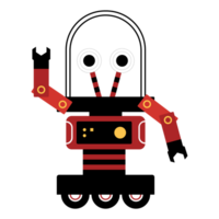 söt robot i hand dragen illustration design png