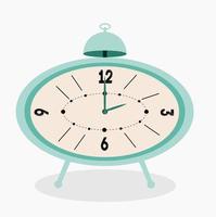 Old alarm clock on a white background. vector