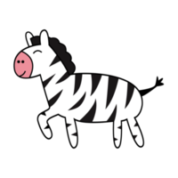 zebra in cute animal character illustration design png