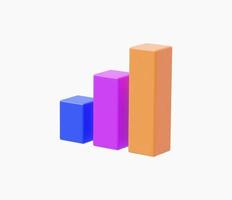 3D Realistic Graphic bar or Chart button vector illustration