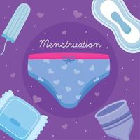 cinco iconos de menstruación de mujeres vector