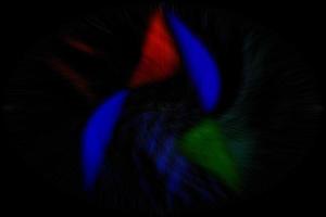 fondo abstracto: líneas verdes, azules y rojas sobre fondo negro. foto