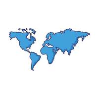 blue world map silhouette vector