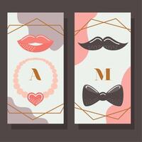 two wedding cards templates vector