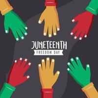 juneteenth freedom day hands vector