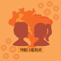 letras del día de maio laranja vector