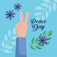 peace day lettering card vector