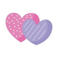 pink and purple hearts vector