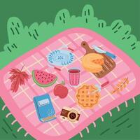 picnic time top view vector