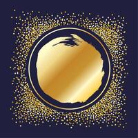 golden circular frame vector