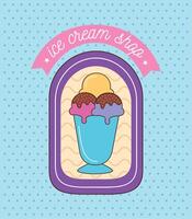 ice cream shop label vector