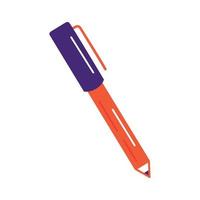 orange pen supply vector