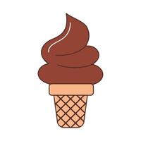 chocolate ice cream cone vector