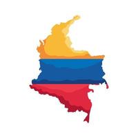 bandera colombiana en el mapa vector