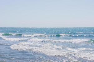 Sea vawy horison, beautiful seascape in sunny day photo