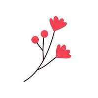 red flowers in branches vector