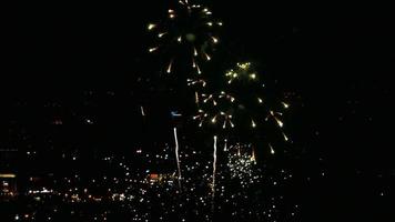 Fireworks flashing in the evening sky. video
