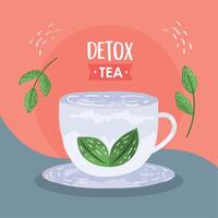 detox tea lettering vector