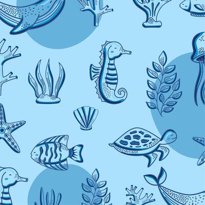 sea life animals pattern