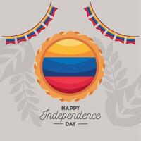 colombia independence day postcard vector