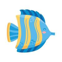 blue and yellow fish vector