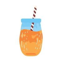 jugo de naranja en vaso vector