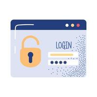 login template with padlock vector