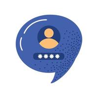 speech bubble with login template vector