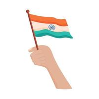 hand with indian flag vector