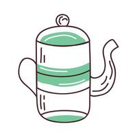 coffee in green teapot vector