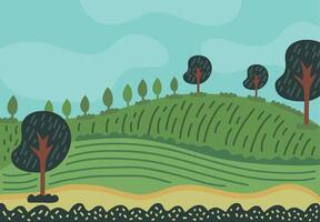 rural landscape field vector