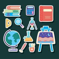 eleven school subject icons vector