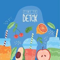 time to detox lettering vector