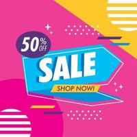 sale shop now banner vector