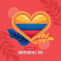 colombia independence day lettering template vector