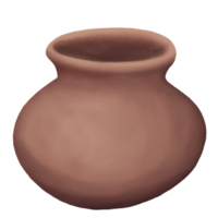 cerámica antigua con forma redonda en la ilustración de estilos de acuarela png
