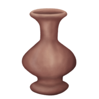 Ancient Pottery in the Shape of a Tall Vase in Illustration of Watercolor styles png