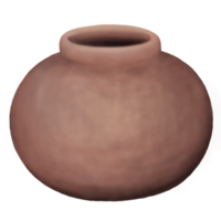 cerámica antigua con forma redonda en la ilustración de estilos de acuarela png