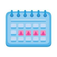 calendar with menstrual days vector