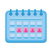 calendar with menstrual days vector