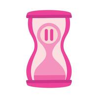 pink hourglass with pause button vector